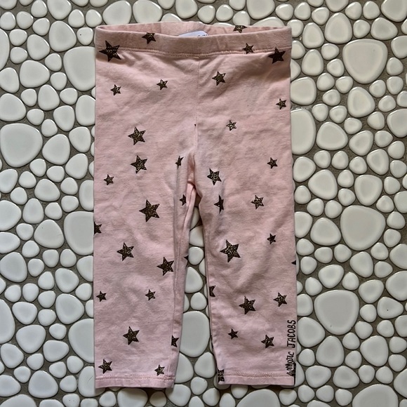 Little Marc Jacobs Light Pink & Gold Glitter Star Leggings Baby Girl Sz 9mo - Picture 1 of 5